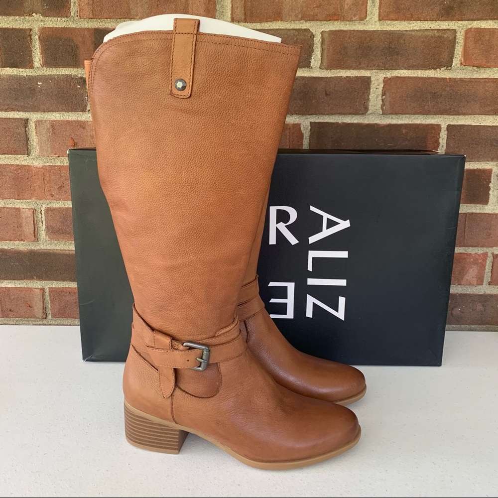NWT Naturalizer Kim Tan Leather Knee High Boots